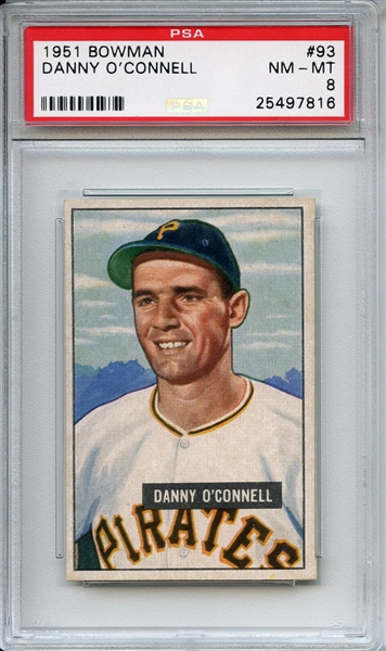 1951 Bowman 93 Danny O'Connell PSA NM-MT 8