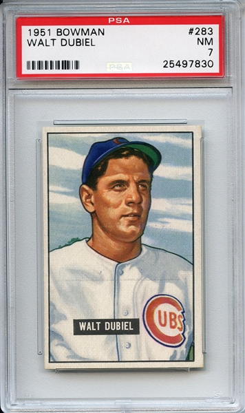 1951 Bowman 283 Walt Dubiel PSA NM 7