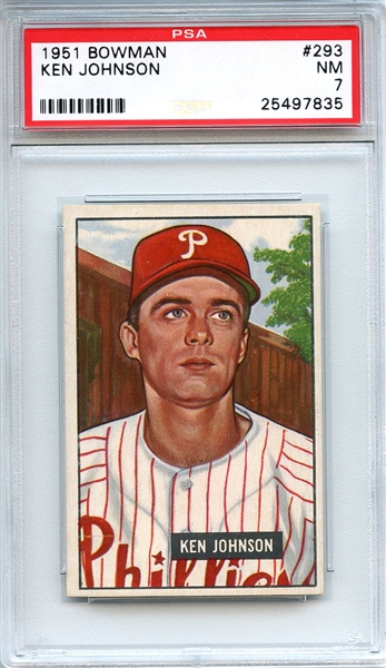 1951 Bowman 293 Ken Johnson PSA NM 7