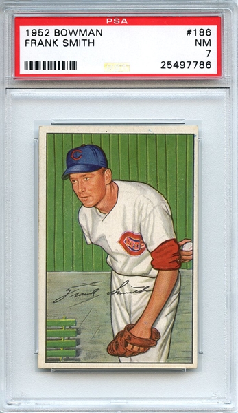 1952 Bowman 186 Frank Smith PSA NM 7