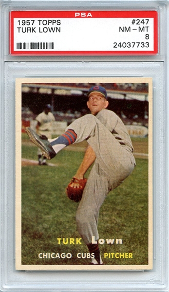 1957 Topps 247 Turk Lown PSA NM-MT 8