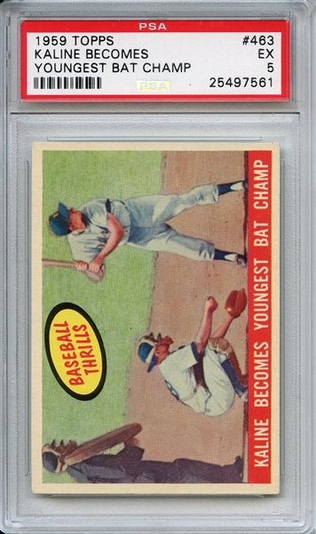 1959 Topps 463 Al Kaline Becomes Youngest Batting Champ PSA EX 5