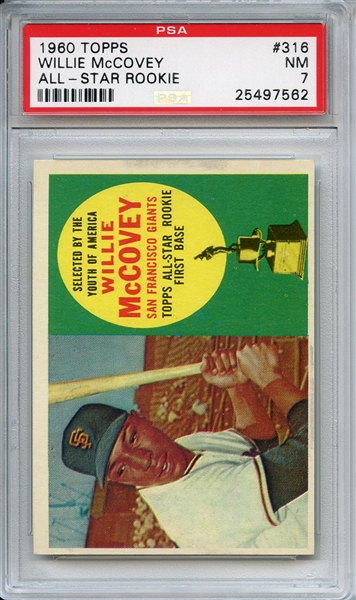 1960 Topps 316 Willie McCovey RC PSA NM 7