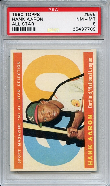 1960 Topps 566 Hank Aaron All Star PSA NM-MT 8
