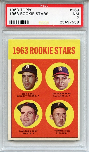 1963 Topps 169 Gaylord Perry PSA NM 7