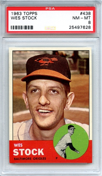 1963 Topps 438 Wes Stock PSA NM-MT 8