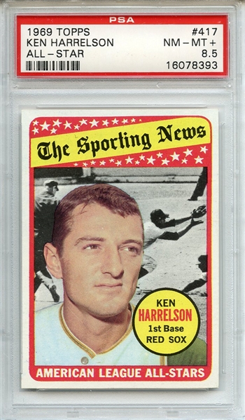 1969 Topps 417 Ken Harrelson All Star PSA NM-MT+ 8.5