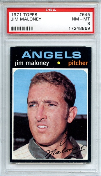 1971 Topps 645 Jim Maloney PSA NM-MT 8