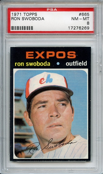 1971 Topps 665 Ron Swoboda PSA NM-MT 8