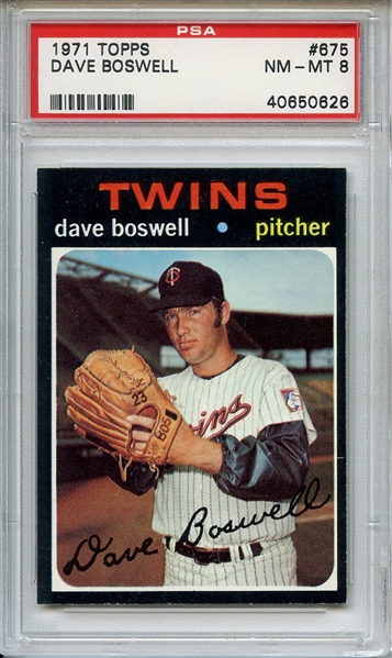 1971 Topps 675 Dave Boswell PSA NM-MT 8