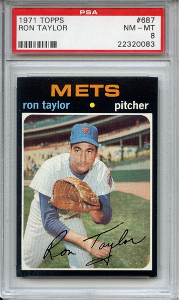 1971 Topps 687 Ron Taylor PSA NM-MT 8