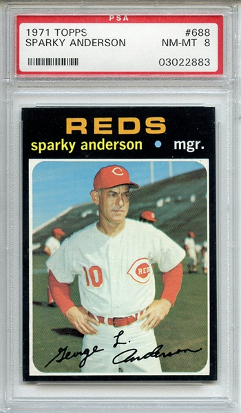 1971 Topps 688 Sparky Anderson PSA NM-MT 8