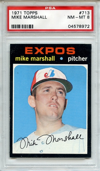 1971 Topps 713 Mike Marshall PSA NM-MT 8