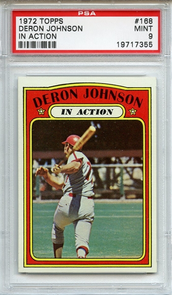 1972 Topps 168 Deron Johnson In Action PSA MINT 9