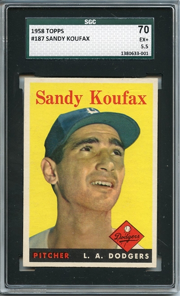 1958 Topps 187 Sandy Koufax SGC EX+ 70 / 5.5