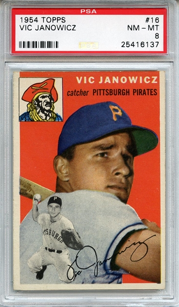 1954 Topps 16 Vic Janowicz PSA NM-MT 8