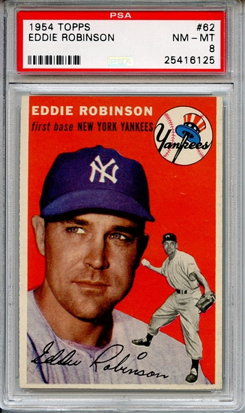 1954 Topps 62 Eddie Robinson PSA NM-MT 8