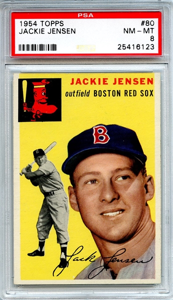 1954 Topps 80 Jackie Jensen PSA NM-MT 8