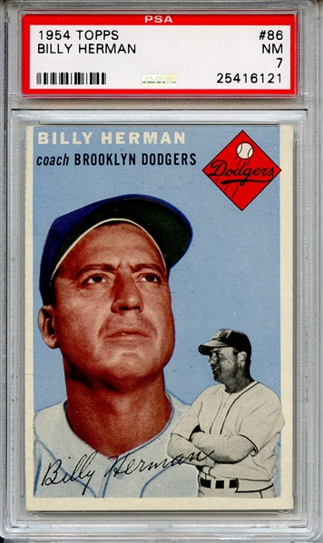 1954 Topps 86 Billy Herman PSA NM 7