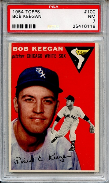 1954 Topps 100 Bob Keegan PSA NM 7