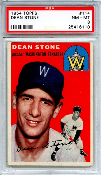 1954 Topps 114 Dean Stone PSA NM-MT 8