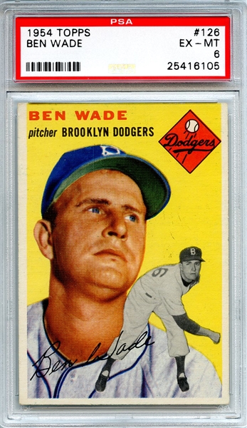 1954 Topps 126 Ben Wade PSA EX-MT 6