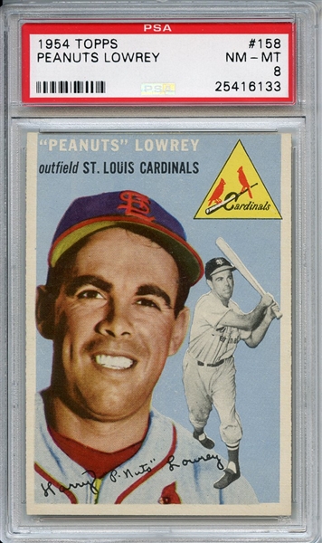 1954 Topps 158 Peanuts Lowery PSA NM-MT 8
