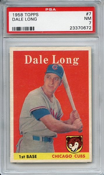 1958 Topps 7 Dale Long PSA NM 7