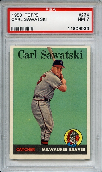 1958 Topps 234 Carl Sawatski PSA NM 7