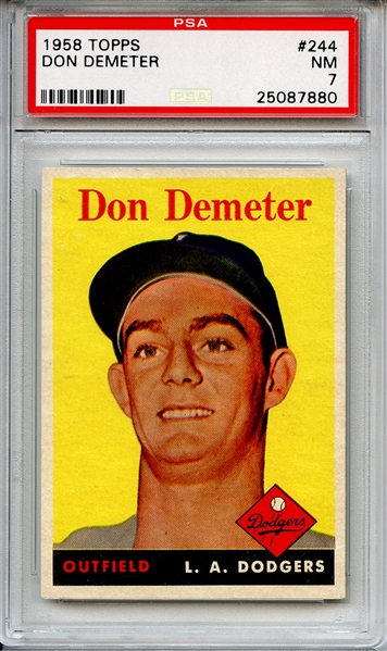 1958 Topps 244 Don Demeter PSA NM 7