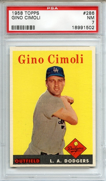 1958 Topps 286 Gino Cimoli PSA NM 7