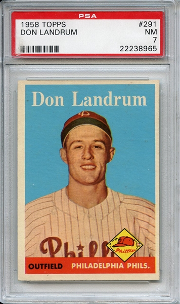 1958 Topps 291 Don Landrum PSA NM 7