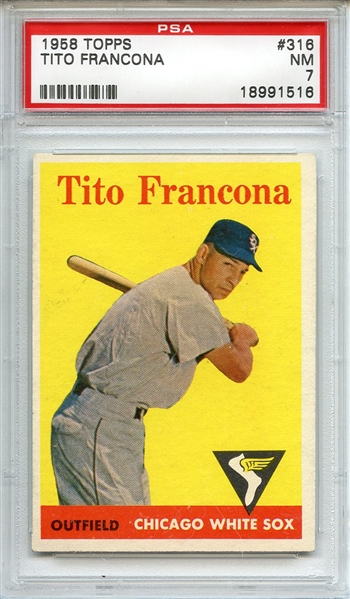 1958 Topps 316 Tito Francona PSA NM 7