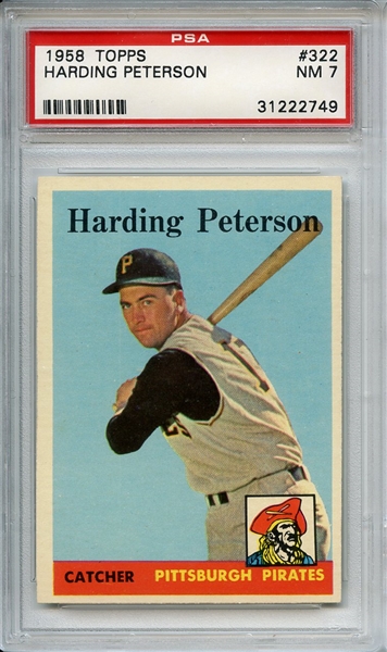 1958 Topps 322 Harding Peterson PSA NM 7