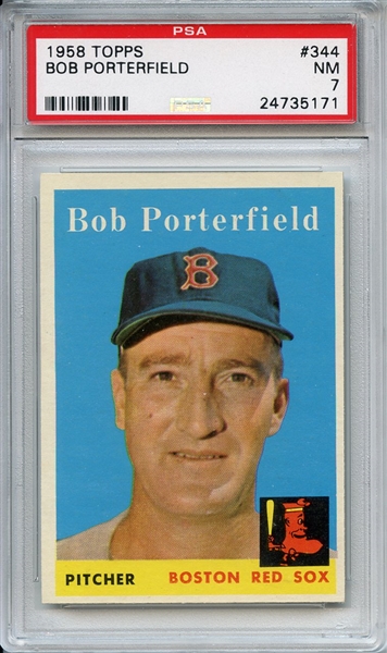 1958 Topps 344 Bob Porterfield PSA NM 7
