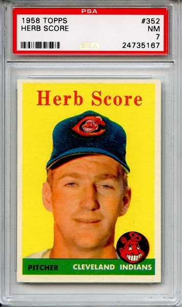 1958 Topps 352 Herb Score PSA NM 7