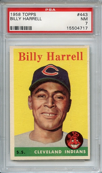 1958 Topps 443 Billy Harrell PSA NM 7