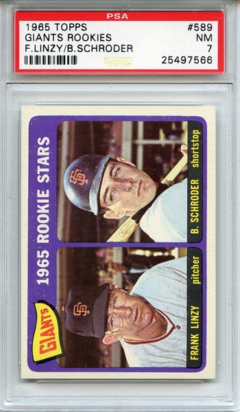 1965 Topps 589 San Francisco Giants Rookies PSA NM 7