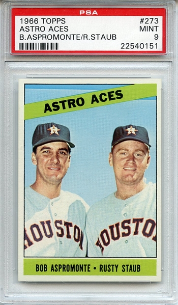 1966 Topps 273 Astro Aces Rusty Staub PSA MINT 9