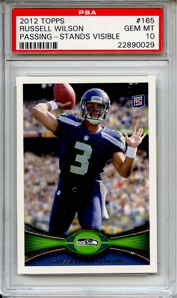 2012 Topps 165 Passing Stands Visible Russell Wilson RC PSA GEM MT 10