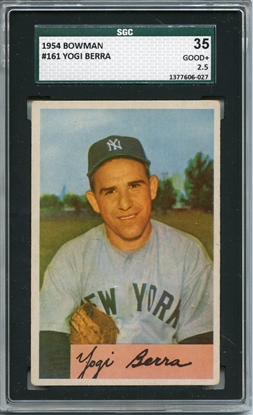 1954 Bowman 161 Yogi Berra SGC GOOD+ 35 / 2.5