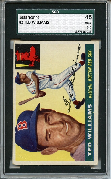 1955 Topps 2 Ted Williams SGC VG+ 45 / 3.5