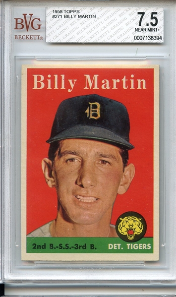 1958 Topps 271 Billy Martin BGS NM+ 7.5