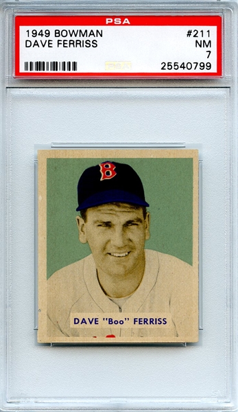 1949 Bowman 211 Dave Ferriss PSA NM 7