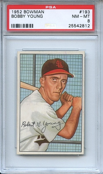 1952 Bowman 193 Bobby Young PSA NM-MT 8