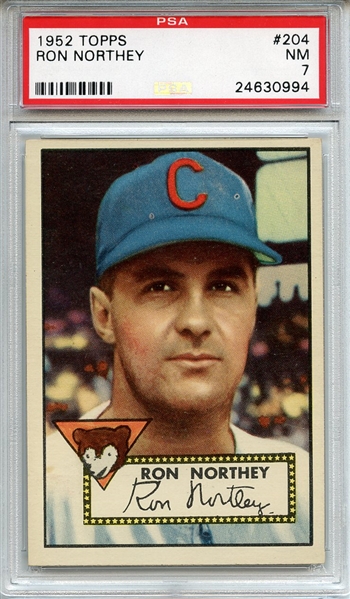 1952 Topps 204 Ron Northey PSA NM 7