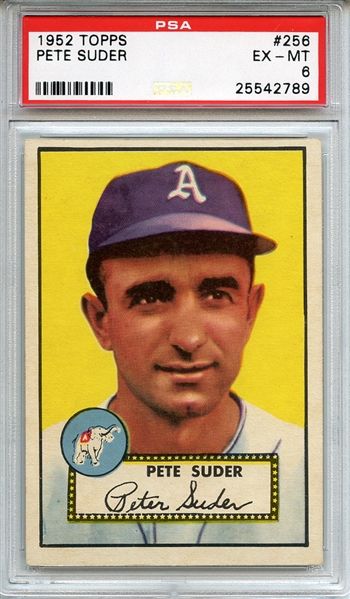 1952 Topps 256 Pete Suder PSA EX-MT 6