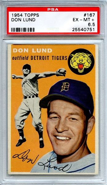 1954 Topps 167 Don Lund PSA EX-MT 6