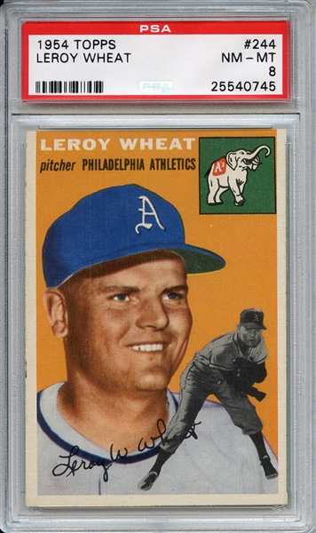 1954 Topps 244 Leroy Wheat PSA NM-MT 8