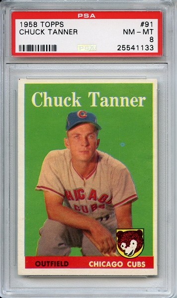 1958 Topps 91 Chuck Tanner PSA NM-MT 8